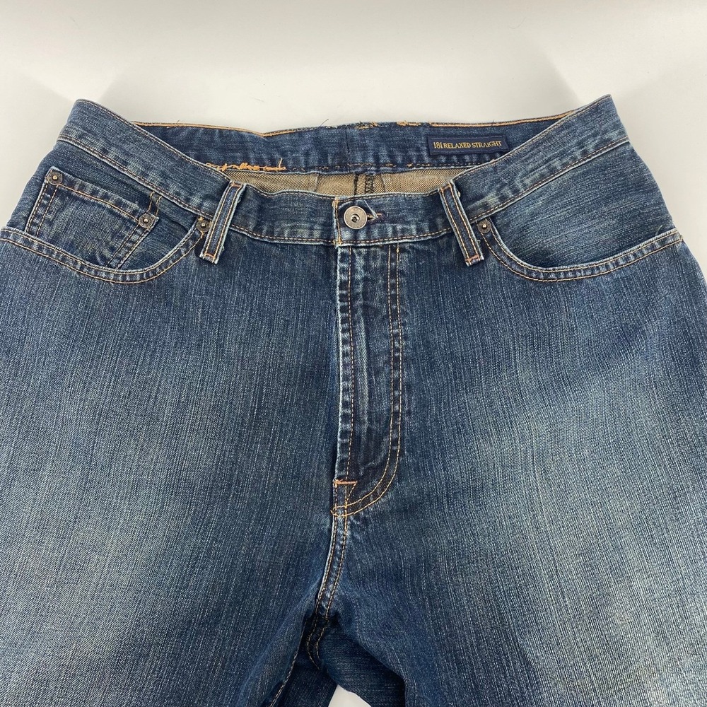 Lucky Brand 181 Relaxed Straight Mens Dark Wash Blue Jeans Denim Cotton 34x28
